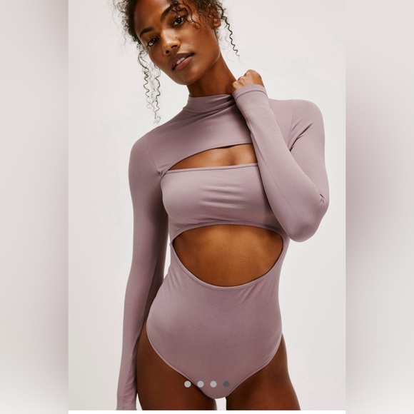 Free People Tops - Free People Mauve Cut-Out Bodysuit